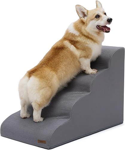 Lesure - Escaleras para perros pequeños, rampa para cama alta y sofá con espuma certificada CertiPUR-US con parte inferior antideslizante, color
