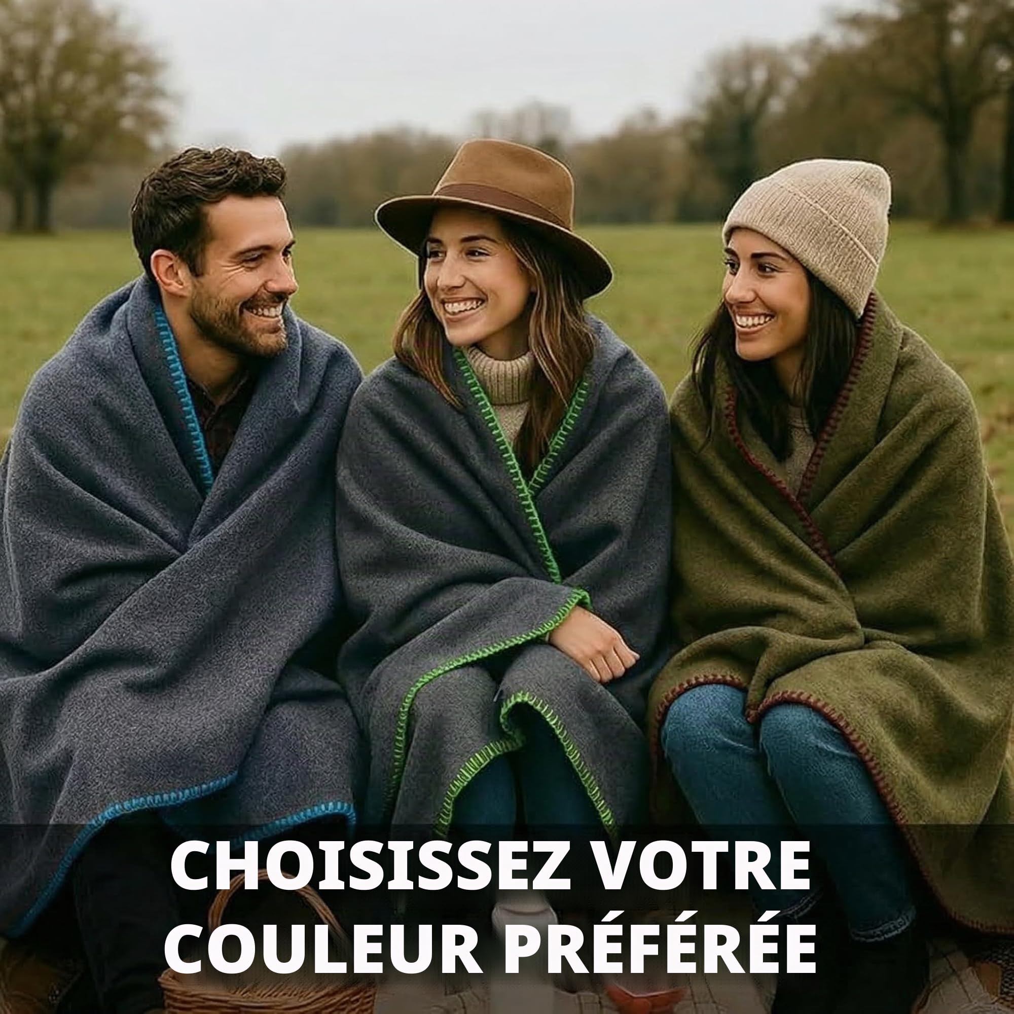 Jmr USA Inc. Couverture Militaire en Laine pour Camping, Urgence et Utilisation Quotidienne, Ignifuge, Extra épaisse et Chaude, 70% Laine, Gris, Taille 157,5 x 213,4 cm.