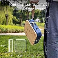 Vista 3 de Upgraded Separate Ignition Needle WINKIZA Camping Stove with Cutting Board, Portable Propane Camp Stove with 8,000 BTU, Adjustable Burner with Piezo