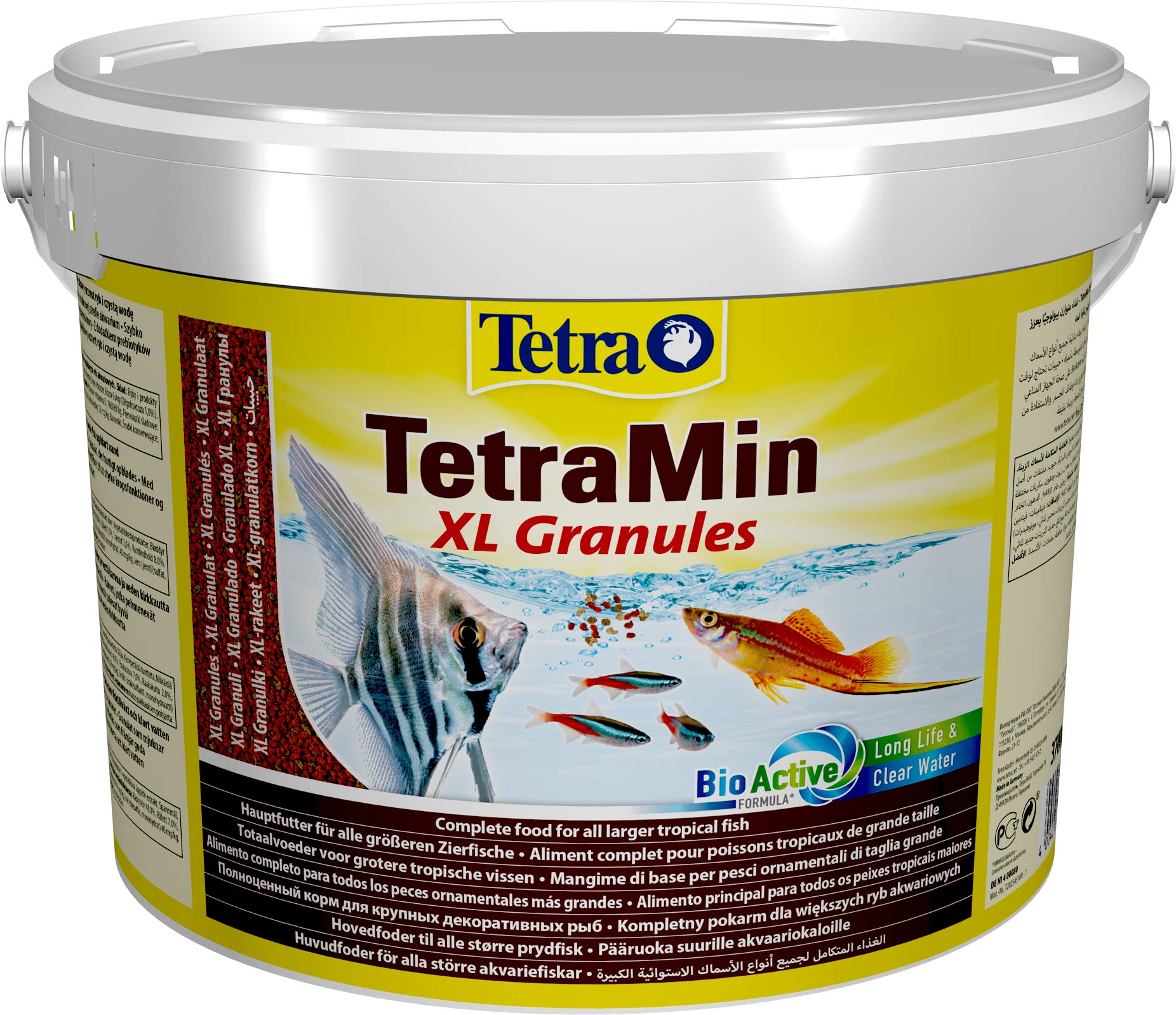 Tetra TetraMin XL Granules - Alimento para peces en forma de gránulos finos para peces ornamentales de agua dulce más grandes, 10 L