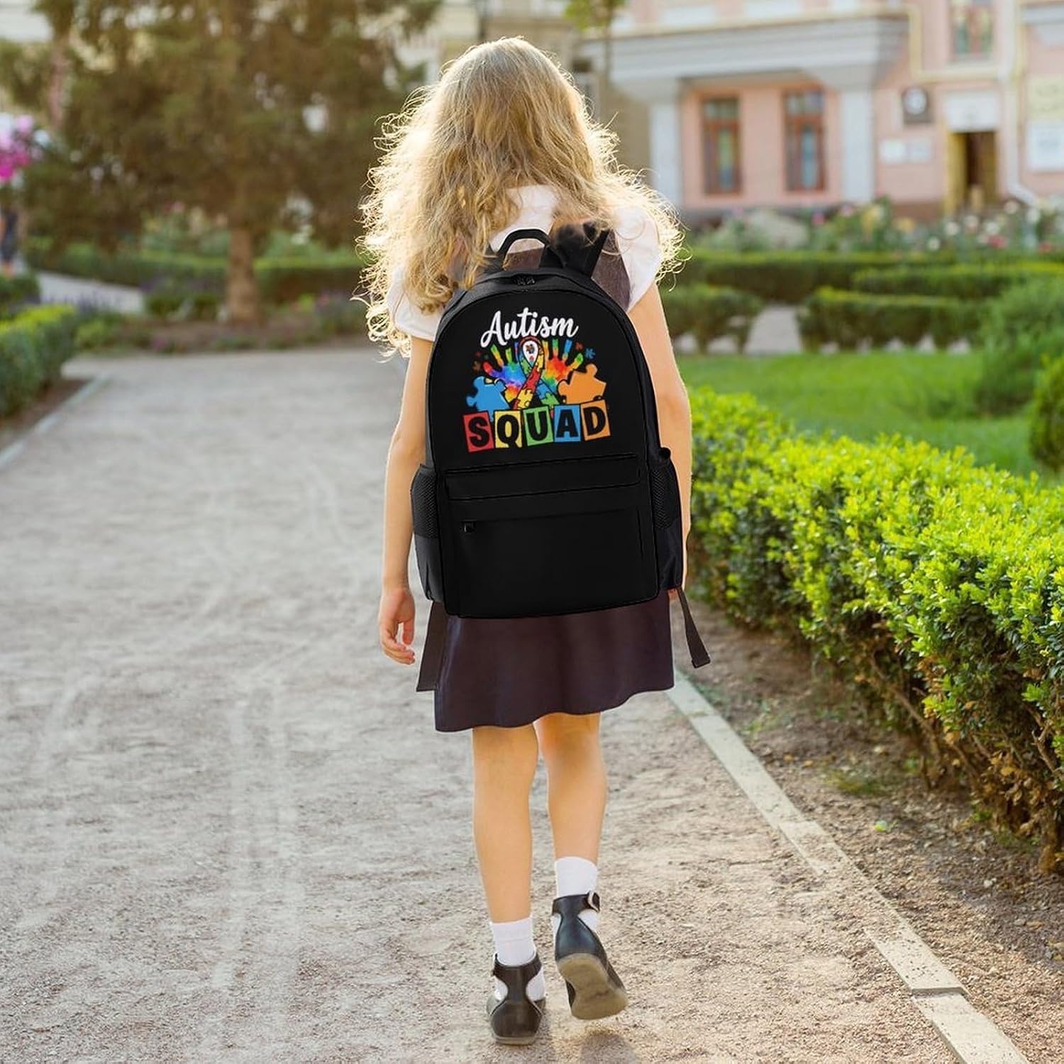Autism Squad Puzzle Ribbon Backpack Lightweight Backpacks Work Bag