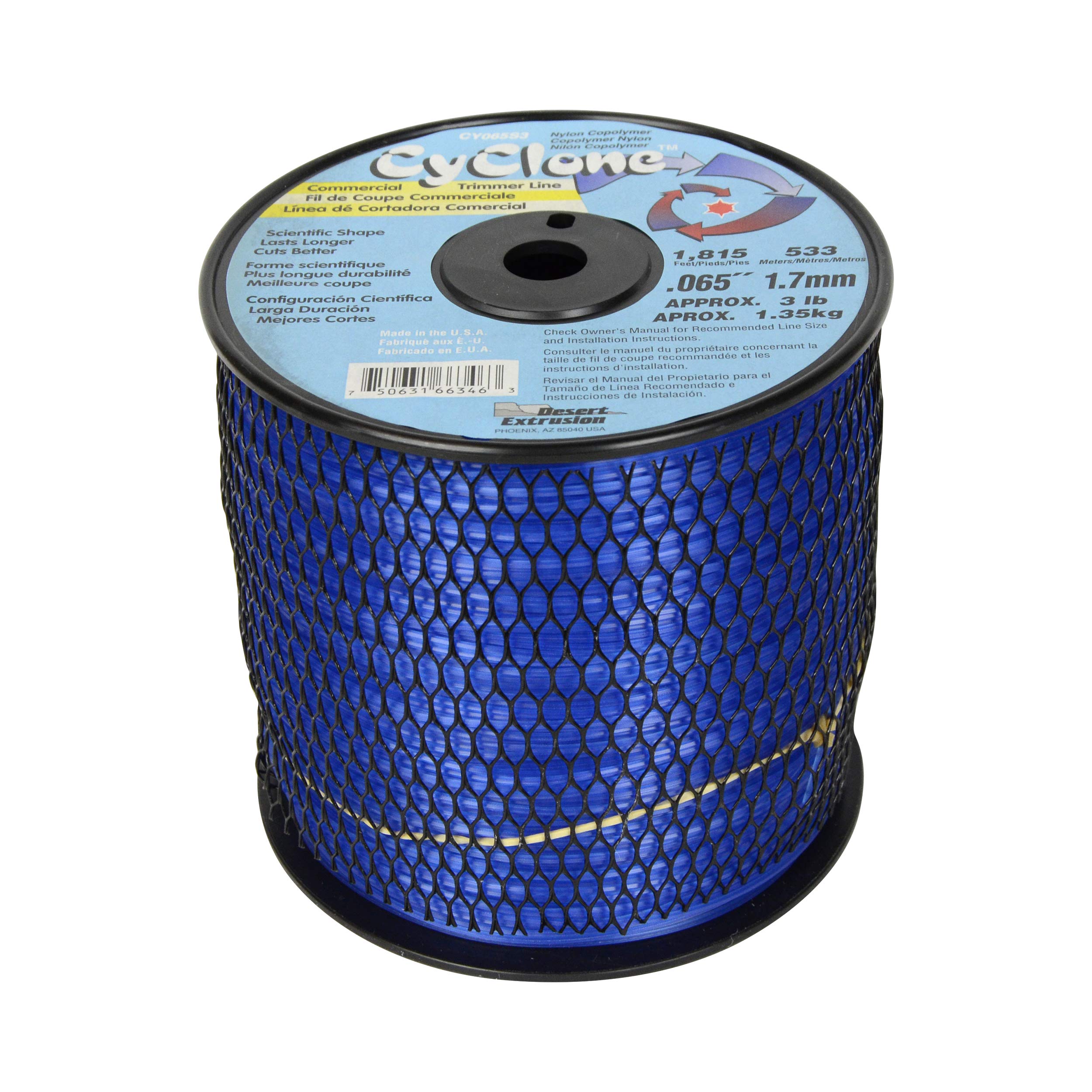 Desert Extrusion CY065S3 .065" x 1,815' Trimmer Line Blue - Made in USA