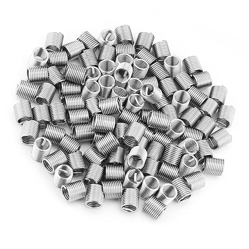 Insertos de hilo de alambre, 100 piezas de acero inoxidable helicoidal de alambre helicoidal insertos de rosca de tornillo M8 x 1.25 x 2D Kit