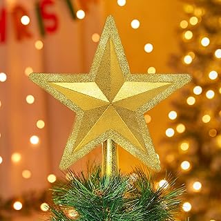 Christmas Tree Decorations， Golden Star Christmas Tree Topper