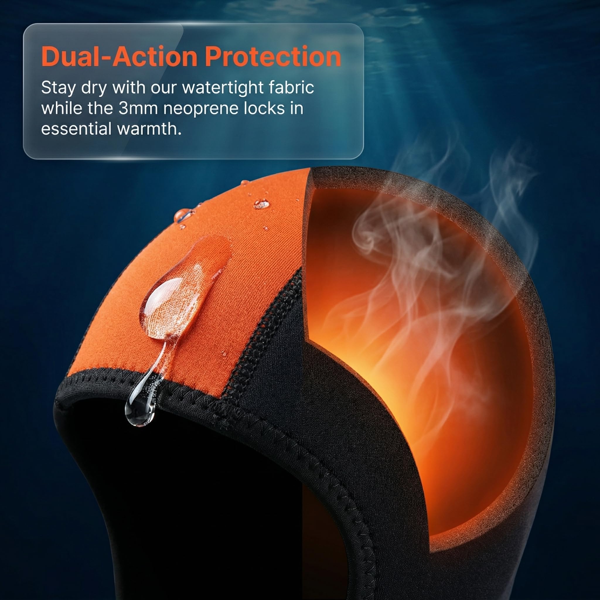 Perfeclan 3mm Néoprène Plongée Chapeau Protection Flexible Oreille Natation Chapeau Bonnet Combinaison Capuche pour Canoë Snorkeling
