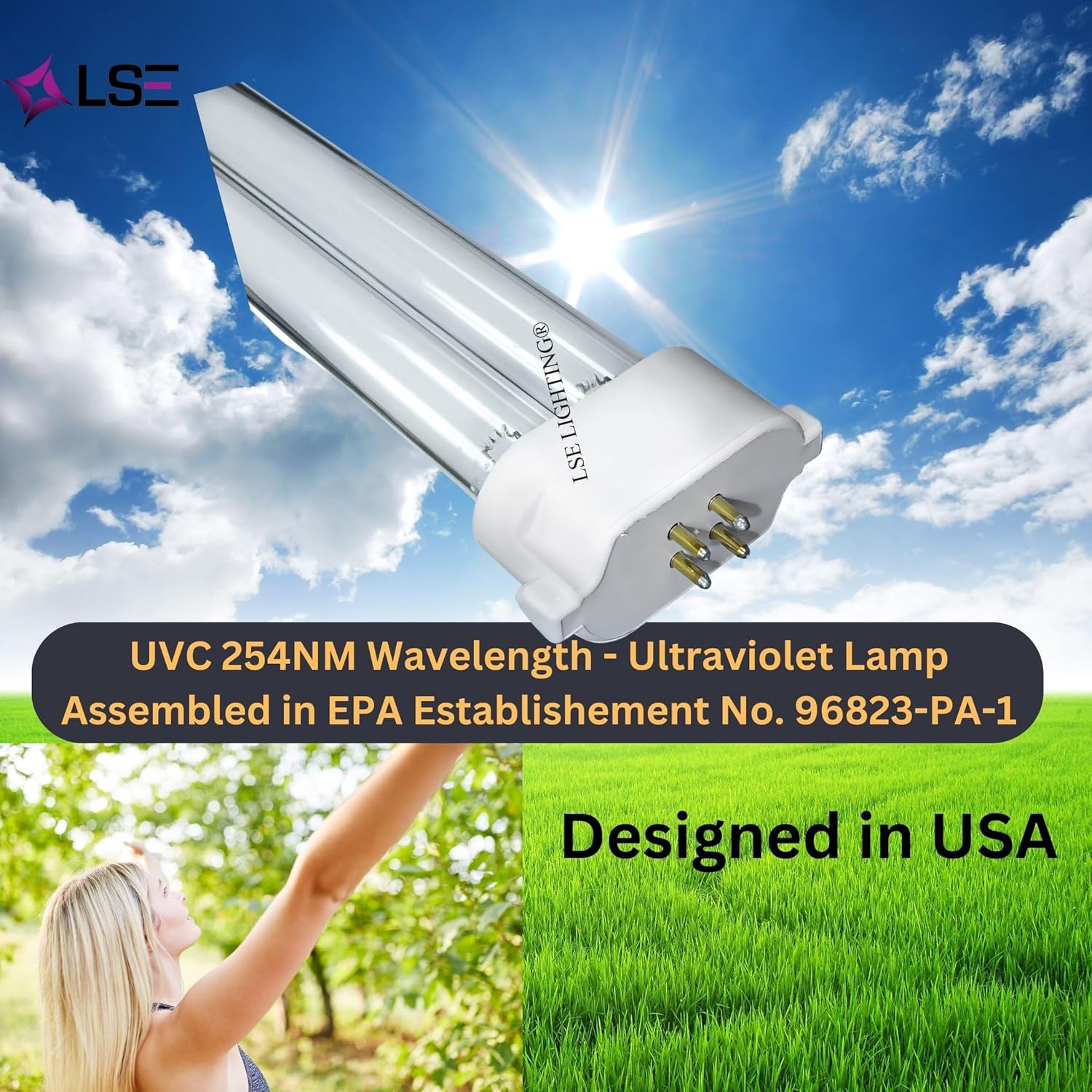 LSE Lighting OxyQuantum Equivalent 36W UV Lamp | 16-Inch 2G11 Base | High-Performance Replacement Bulb | Designed in USA