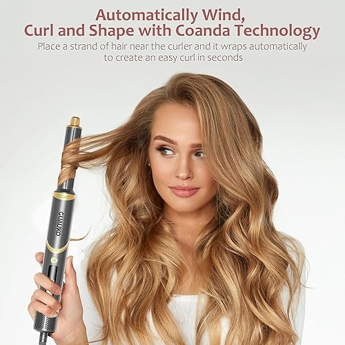 Miniatura 3 de Cepillo secador de pelo para peinado 5 en 1 sistema de peinado y secado, 110,000 RPM Auto Air Wrap Juego de cepillos de aire caliente para secado