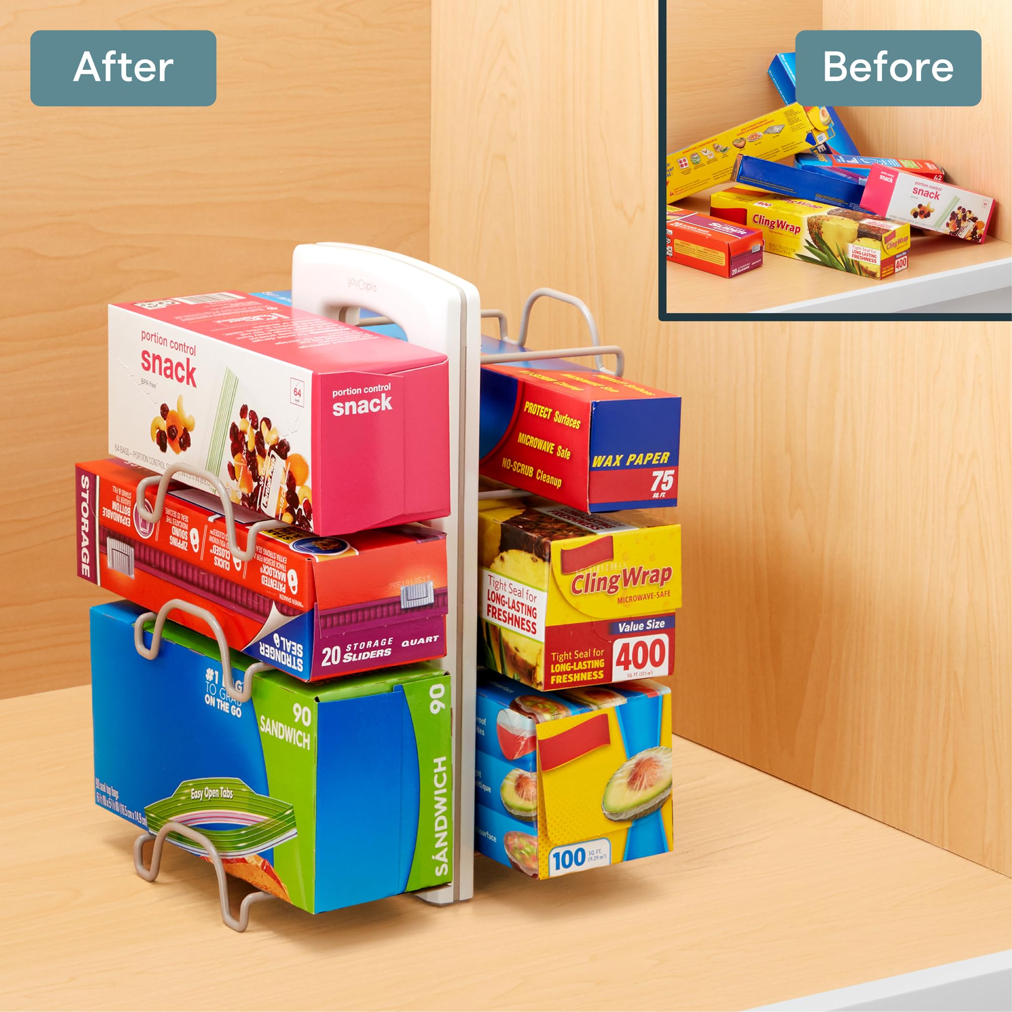 YouCopia 50173 WrapStand Kitchen Wrap Box Düzenleyici, Tek Boy, New Caddy