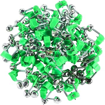 KISEER 50 Pcs Plastic Fishing Bells Clips Fishing Rod Alarm with Dual Alert Bells