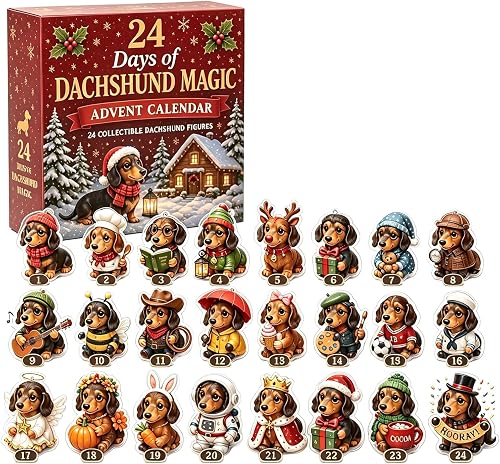 Dachshund Magic Advent Calendar 2026, 24-Day Festive Countdown，12#B