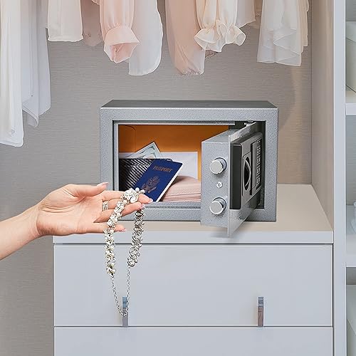 Miniatura 5 de Stalwart - Caja de seguridad digital  Caja de seguridad de acero con teclado, 2 llaves de anulación manual que protegen dinero, joyas, pasaportes