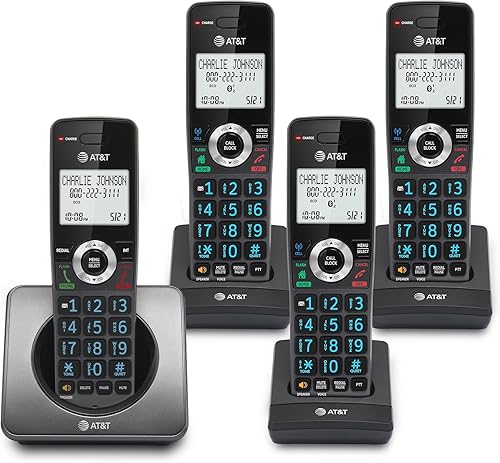 Miniatura 14 de AT&T GL2101-1M DECT 6.0 Teléfono doméstico inalámbrico con bloque de llamadas, identificación de llamadas, altavoz de teléfono dúplex completo,