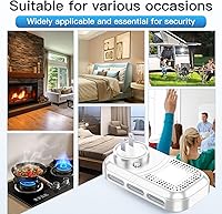 Vista 8 de 2-Pcs 4IN1 Plug in Smoke & Carbon Monoxide Detector Combination Builti-in 2000 mAh Backup Battery HD Screen [Smoke CO Temp Humidity Sensor] Alarm