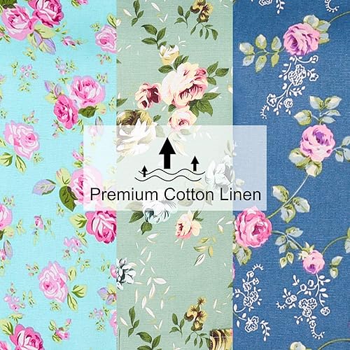 Miniatura 4 de Auidy_6TXD Paquete de 3 delantales florales para mujer, delantales de cocina ajustables con 2 bolsillos, delantal vintage con diseño floral de rosa,