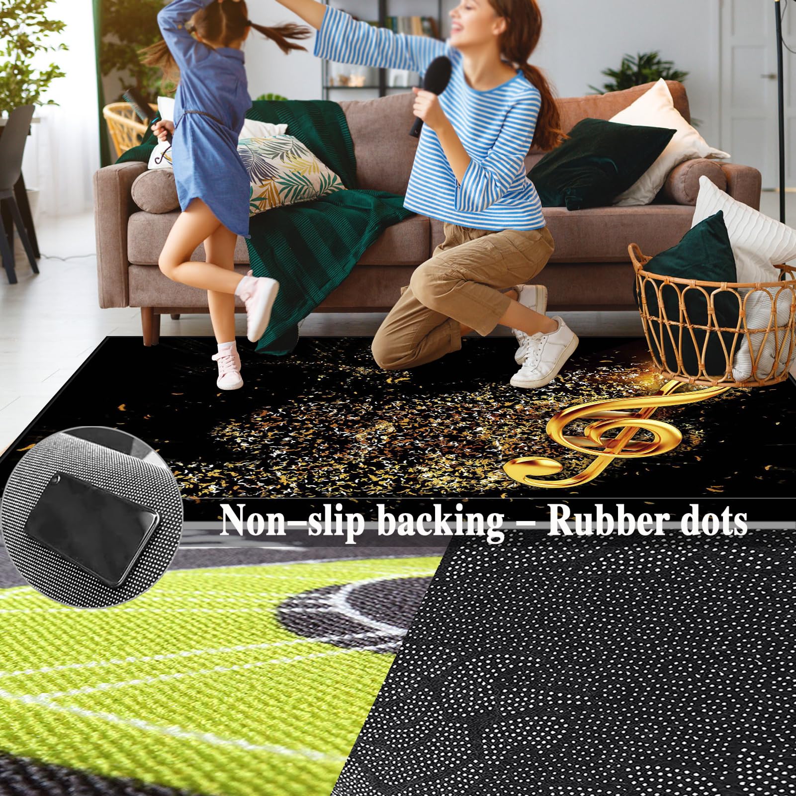160 x 120 cm Alfombrilla para Batería Alfombra de Tambor Alfombras Drum Alfombra Bateria Antideslizantes Alfombrilla insonorizada Alfombras Rectangulares para Bombo Caja