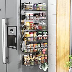 Magnetisches Gewürzregal für Kühlschrank, 6 Pack Magnetregal, Kühlschrank Magnet Organizer mit beweglichen 12 Haken, Magnetisches Kühlschrankregal für Küchenorganisation und Lagerung(6 PACK) Magnetisches Gewürzregal für Kühlschrank, 6 Pack Magnetregal, Kühlschrank Magnet Organizer mit beweglichen 12 Haken, Magnetisches Kühlschrankregal für Küchenorganisation und Lagerung(6 PACK)