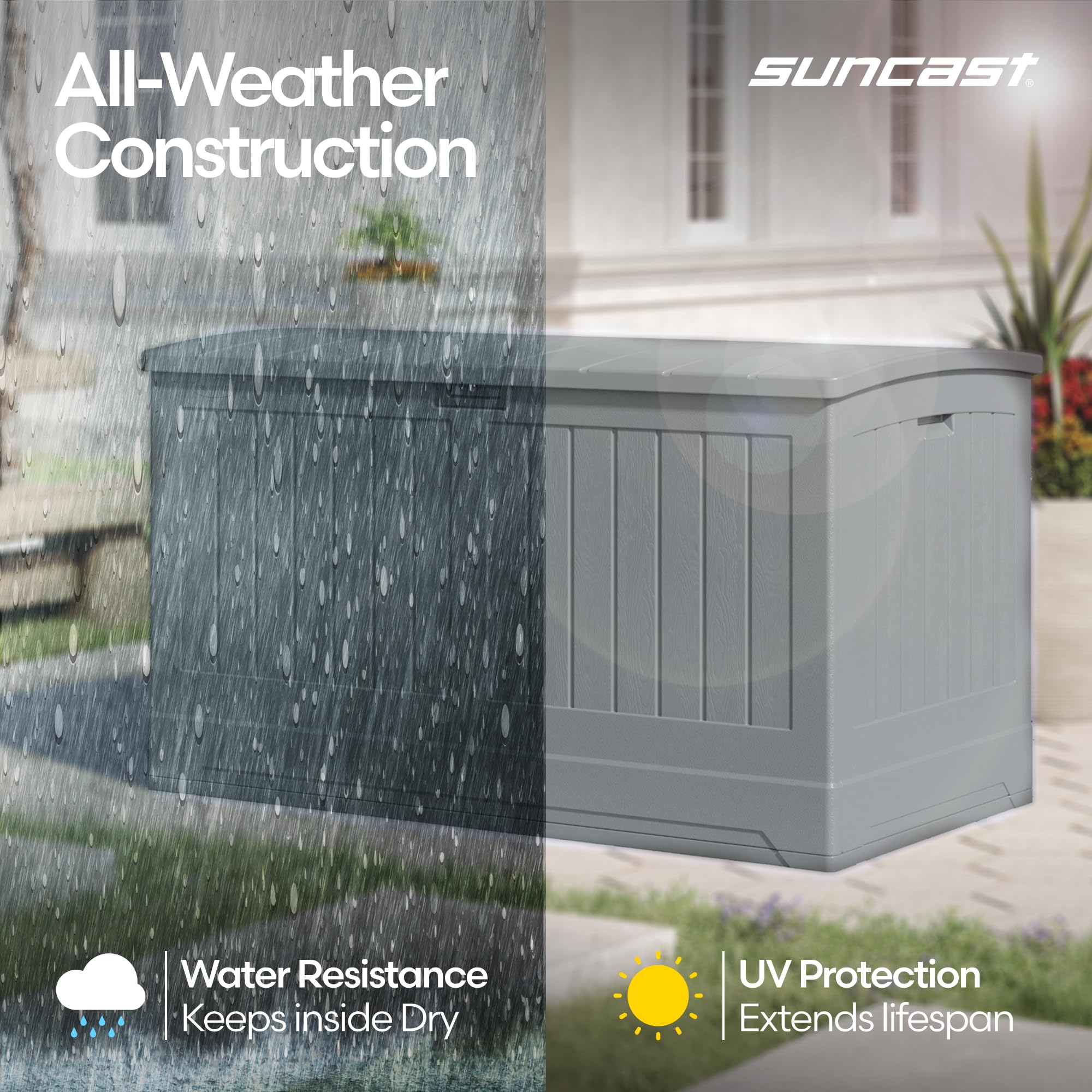 Suncast XL Deck Box - 200 Gallon Weatherproof Storage -4 Suncast XL Deck Box - 200 Gallon Weatherproof Storage -4