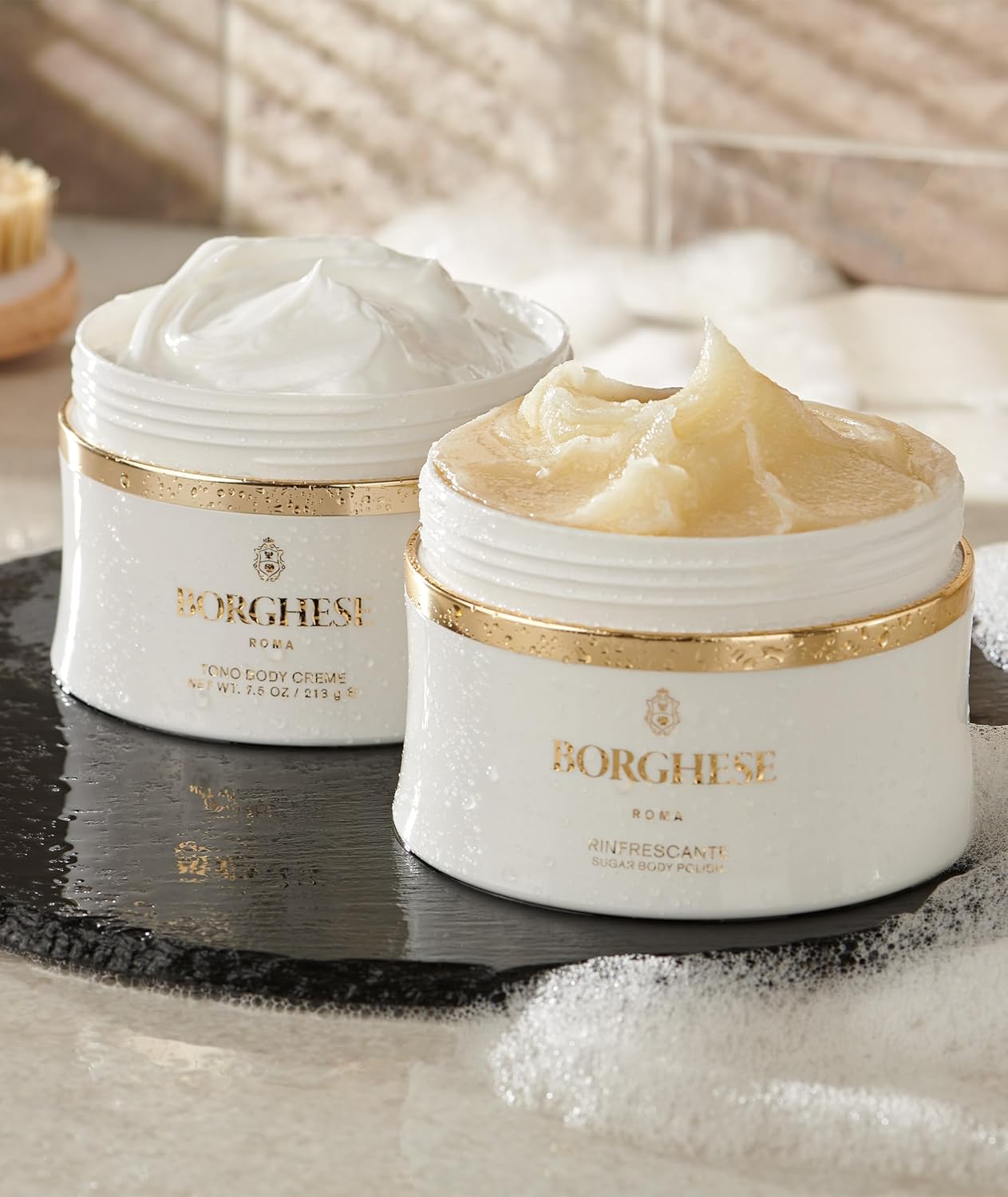 Borghese Rinfrescante Sugar Body Polish - Exfoliating Sugar Body Scrub with Coconut Oil & Vitamin E for Hydration, for All Skin Types, Scented - Image 2