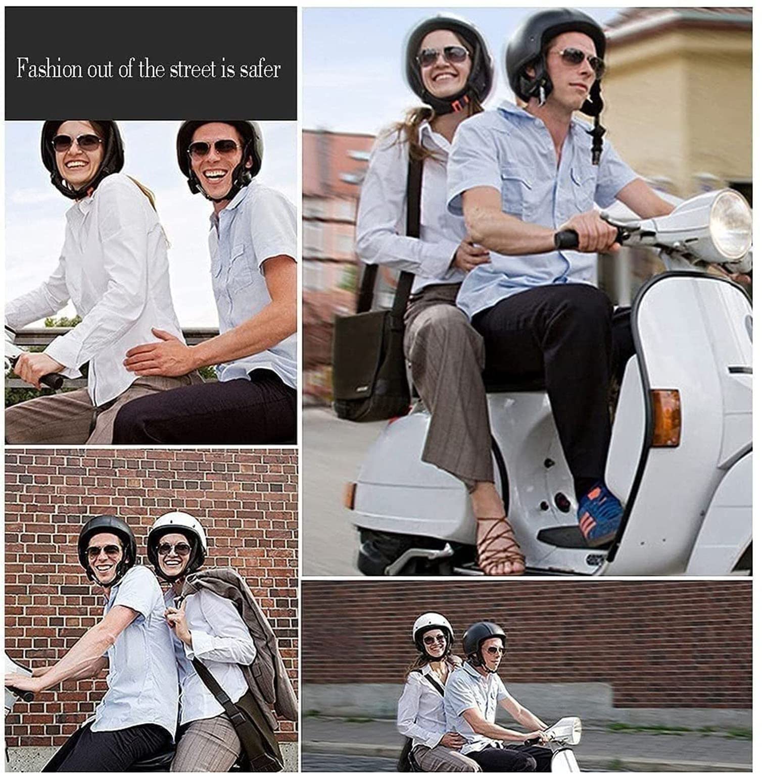 Semi-Ouvert Jet Casque ECE Homologué Casque Moto Demi-Jet et Scooter Compact Anti Scratch Visiere Hommes et Femme Adulte Confortable et Perméable a L'air Doublure Intérieure