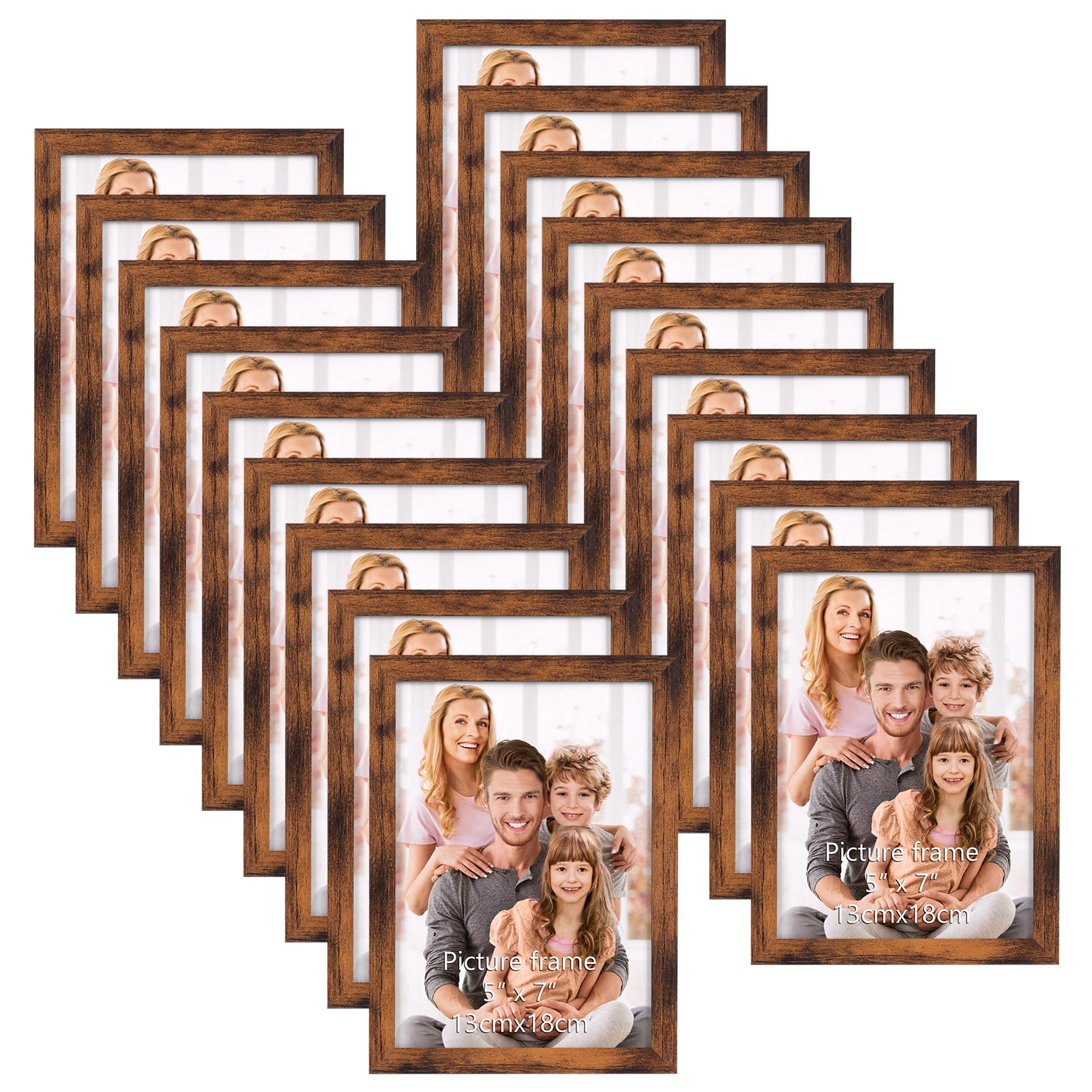 Hoikwo Multiples Juego de 18 Marcos de Fotos 13x18cm, Marron Marcos para Cuadros 18x13 para Colgar en la Pared o Sobre la Mesa
