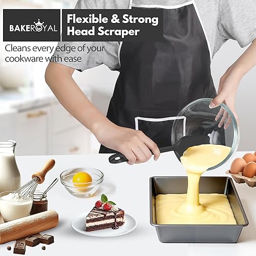 Miniatura 5 de Juego de espátulas de silicona  4 espátulas de goma de silicona resistente al calor 600F para tareas diarias  Espátulas de cocina de diseño sin