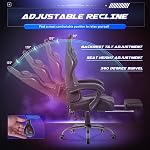 Homall Gaming Chair, Computer Chair with Footrest and Massage Lumbar Support, Ergonomic High Back Video Game Chair with Swivel Seat and Headrest (Dark Black)