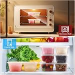 20 Set Reusable Snack Containers with Lids & Spoons, Double Compartment Condiment Containers for Lunches Picnics Parties, BPA-Free, Microwave Safe (20, Clear)
