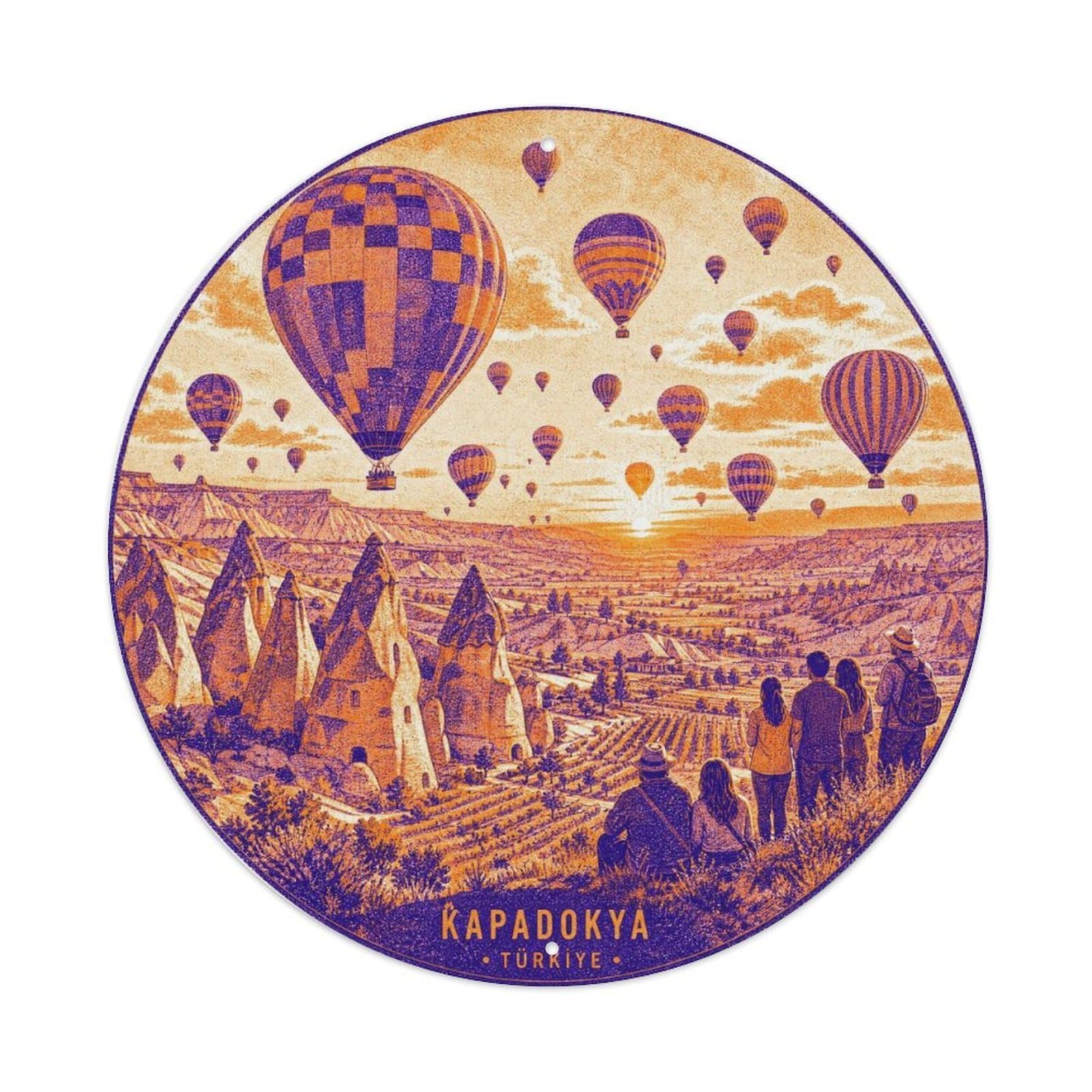 Cappadocia Turkey Balloon Valley Travel Screenprint Metal Tin Sign