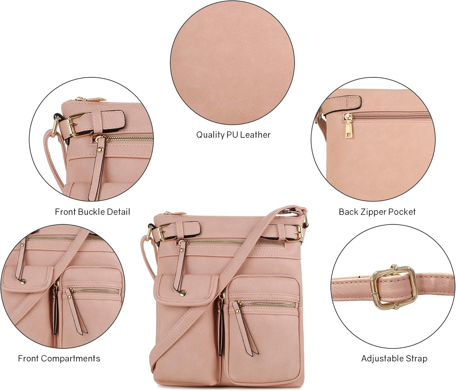 SG SUGU Katie Lightweight Medium Crossbody Bag Shoulder Bag with Multi Pocket for Women image 5