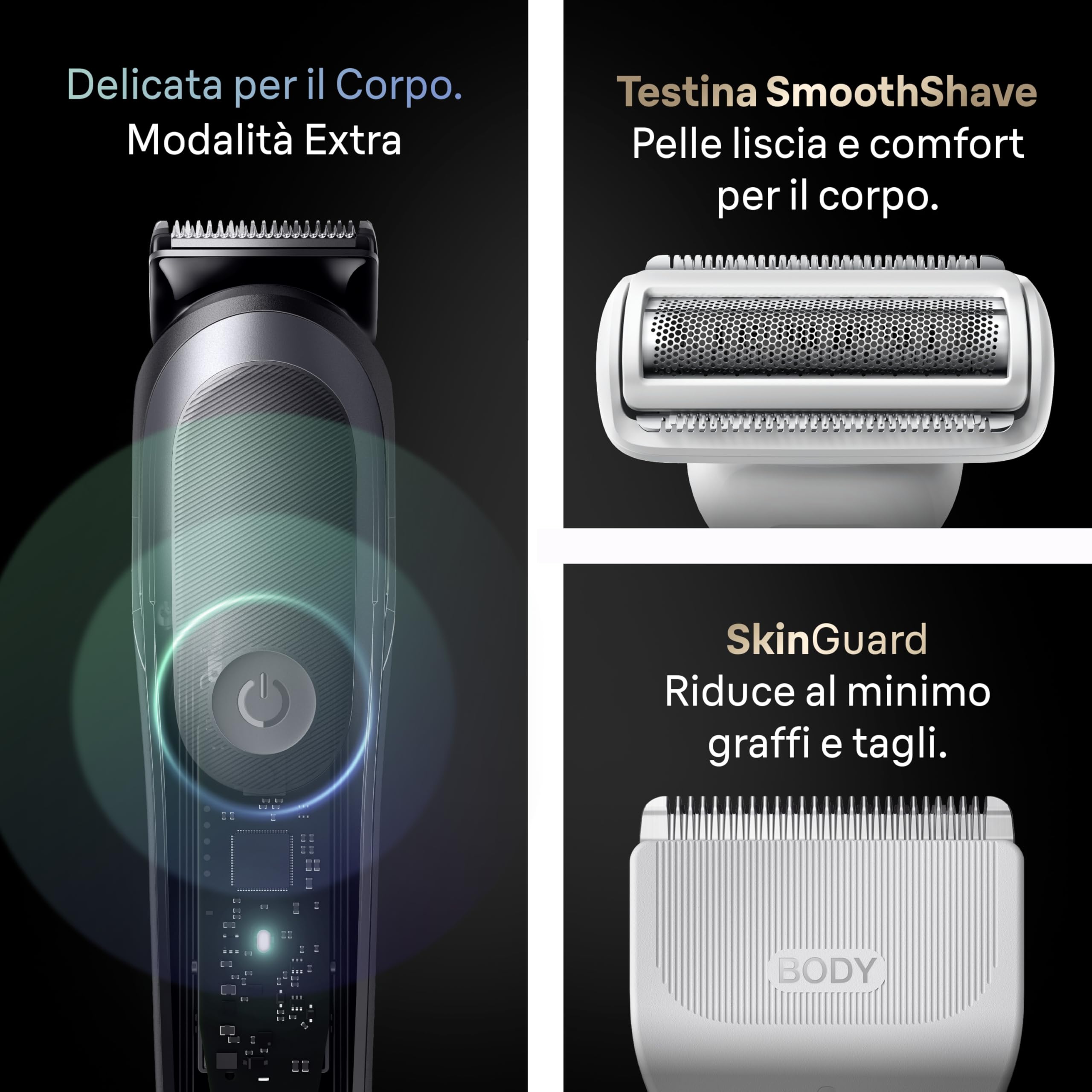 Braun Rasoio Elettrico Barba e Capelli Serie 9, Accessori AIO9565 Grigio | Rifinitore All-in-One 25in1, Rasoio Elettrico Corpo Uomo, Modalità Bodygentle, Peli Naso, Impermeabile Ricaricabile