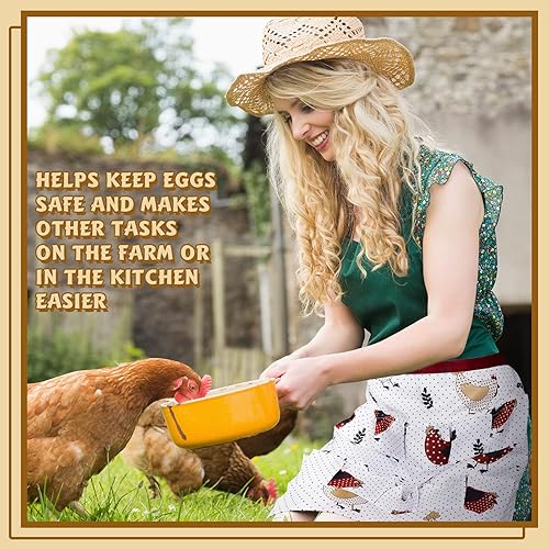 Miniatura 7 de Delantal de huevo de Pascua para huevos frescos, delantal de huevo de pollo, huevos de ganso, pato y ganso, delantal con bolsillos para el hogar,
