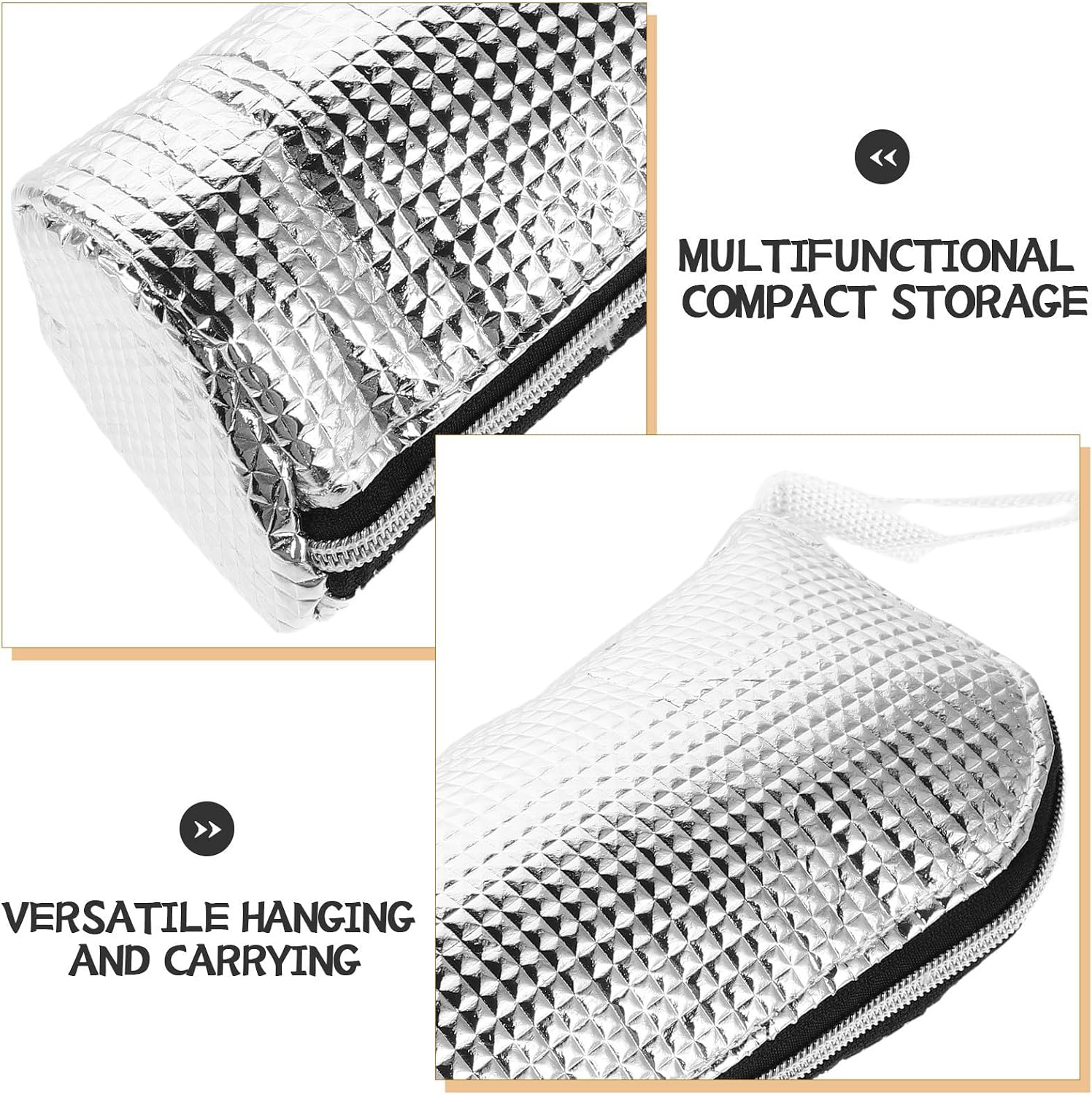 Outanaya 2pcs Insulated Stroller Bottle Bag with Thermal Aluminum, Multifunctional Compact Storage, Plush Lining, Portable Milk Warmer Bag for Outdoor Activities and Travel