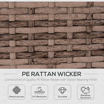 Outsunny 7 Piece Patio Furniture Set Wicker Outdoor Sectional Gray