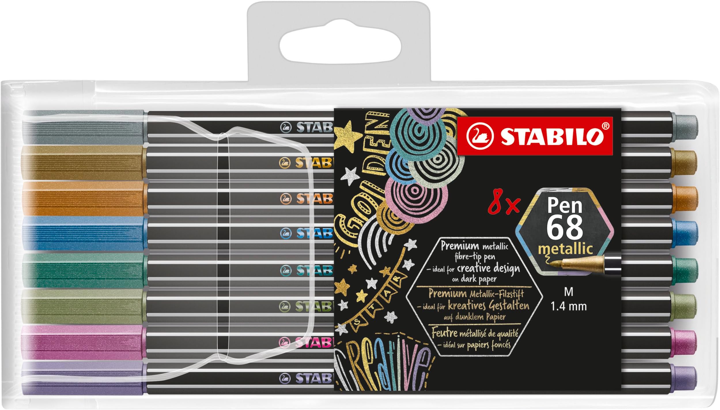 Stabilo 68 Premium Fibre-Tip Pen Set 8-Pieces, Multicolor