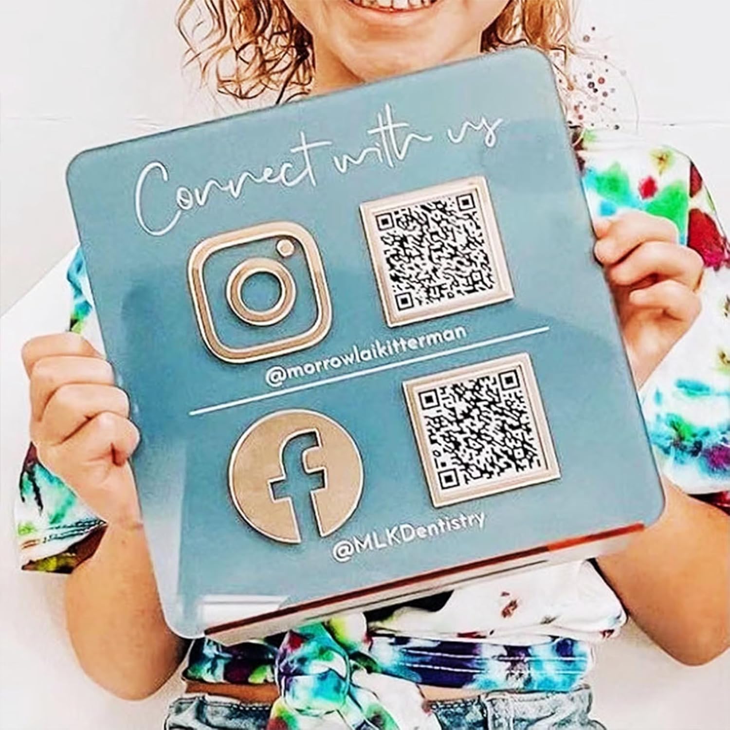 Customized QR Code Sign, Personalized QR code logo, Custom Acrylic display logo scanned payment Social Media Business Sign