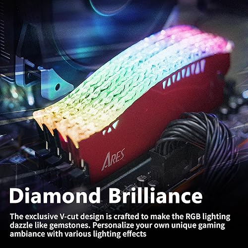 Miniatura 3 de DATO 32GB DDR4 RAM, 16GBx2, Memoria con disipador RGB 3200MHz CL16 1.35V XMP PC4-25600 288 Pin Non-ECC UDIMM Módulo de memoria de escritorio para