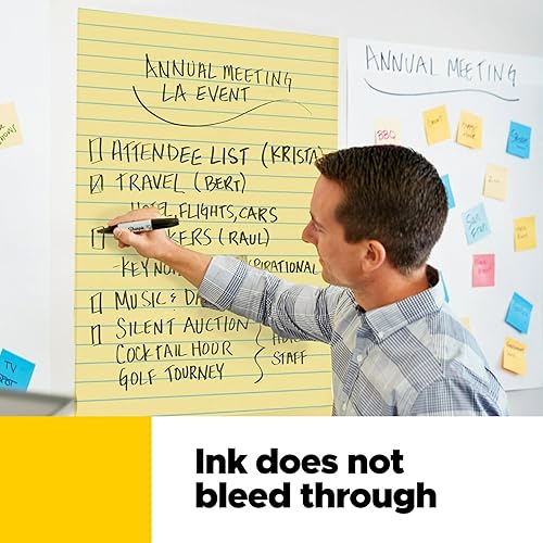 Miniatura 4 de Post-it rotafolio de 25 x 30 pulgadas, papel amarillo con líneas, rotafolio con 30 hojas, Amarillo