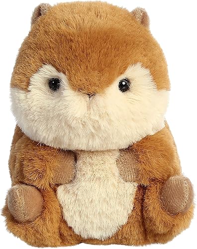 Aurora Playful Rolly Pet Romper Chipmunk - Animal de peluche - Tamaño compacto para diversión sobre la marcha - para adultos, niños, cumpleaños y