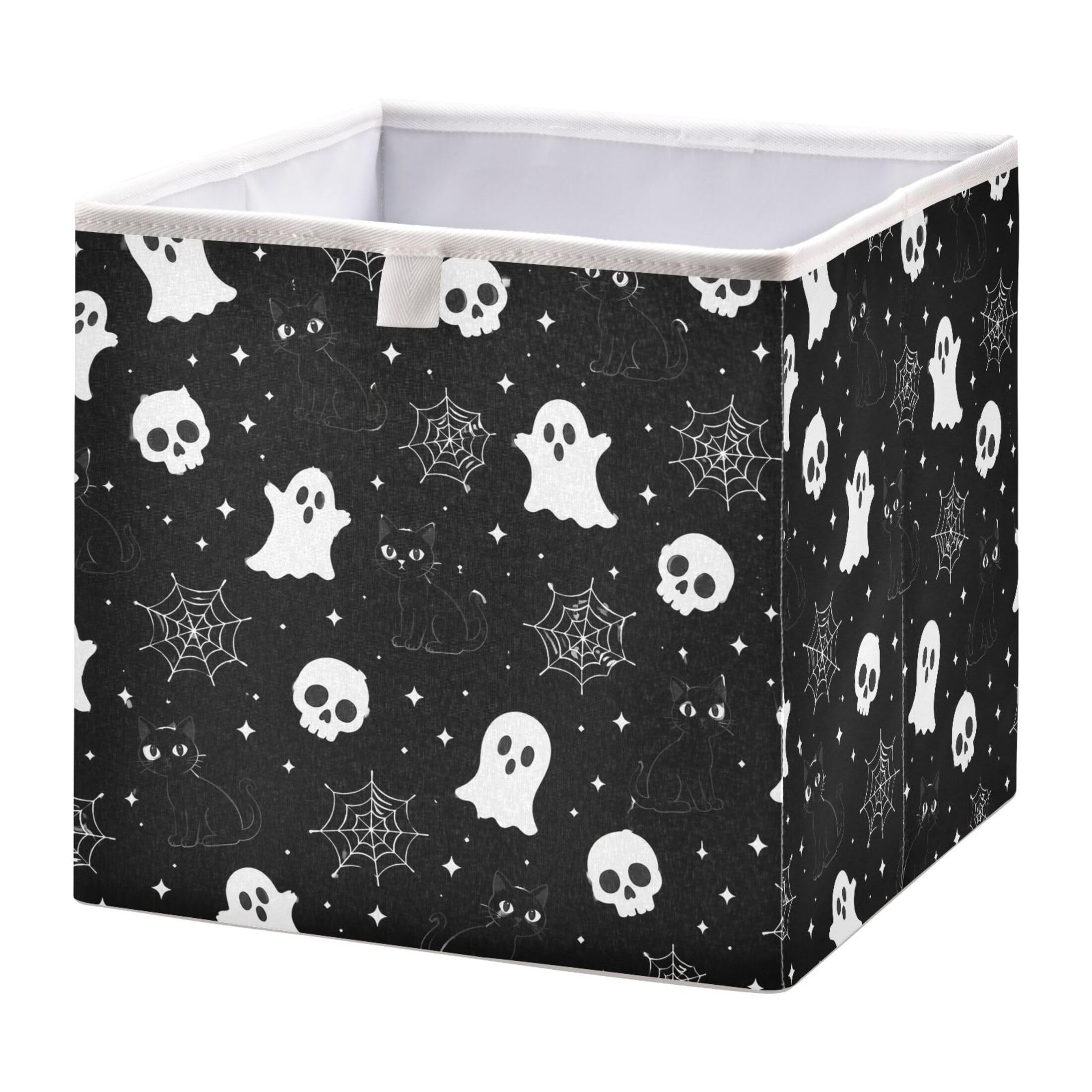 Kutsu Ghosts Webs Skulls Storage Box Foldable Storage Bins with Handle