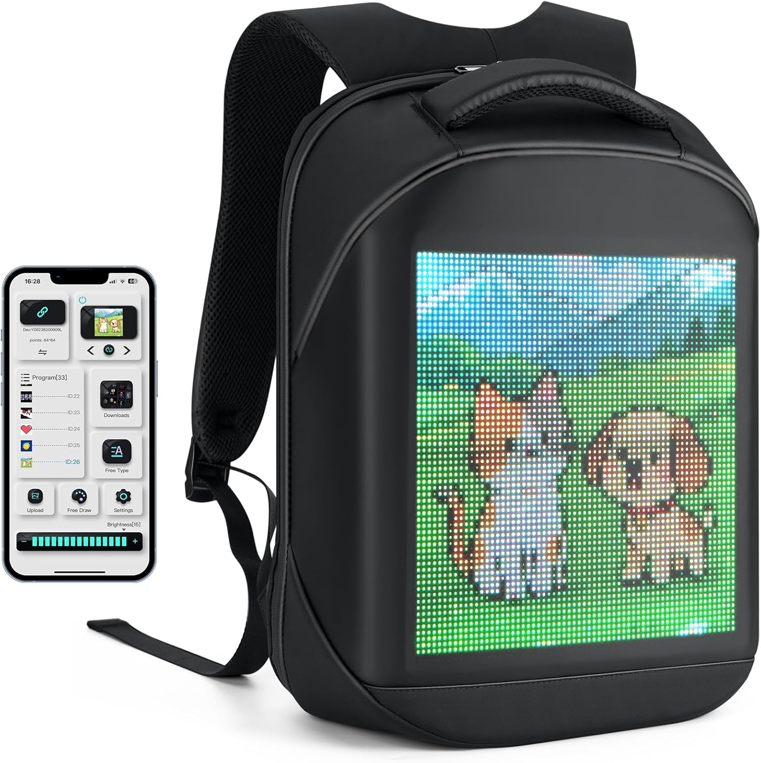 Led Backpack with Programmable Screen