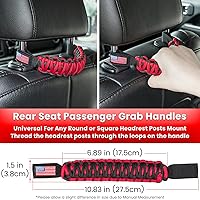 Vista 6 de Asas de agarre de barra antivuelco+mango de agarre para reposacabezas para Jeep Wrangler YJ TJ JK JKU JL JLU Sport Sahara Freedom Rubicon Unlimited