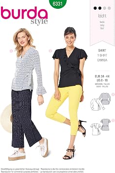 Burda Style Sewing Pattern 6331 - Misses Wrap Top, A8-10-12-14-16-18