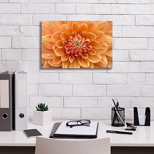 Miniatura 3 de Epic Graffiti 'Orange Dahlia' de Cora Niele, lienzo decorativo para pared, 18 x 12 pulgadas