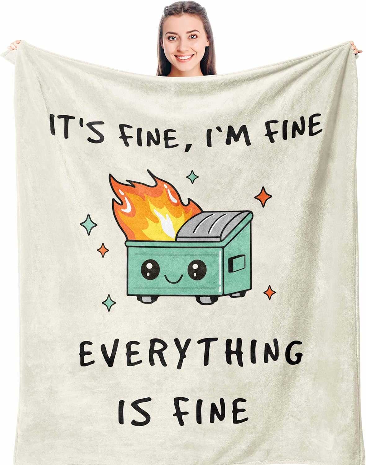 Emotional Support Dumpster Fire Gifts, Blanket 60x50in