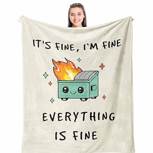 Emotional Support Dumpster Fire, Funny Blanket 60x50in Gifts for Women/Men,
