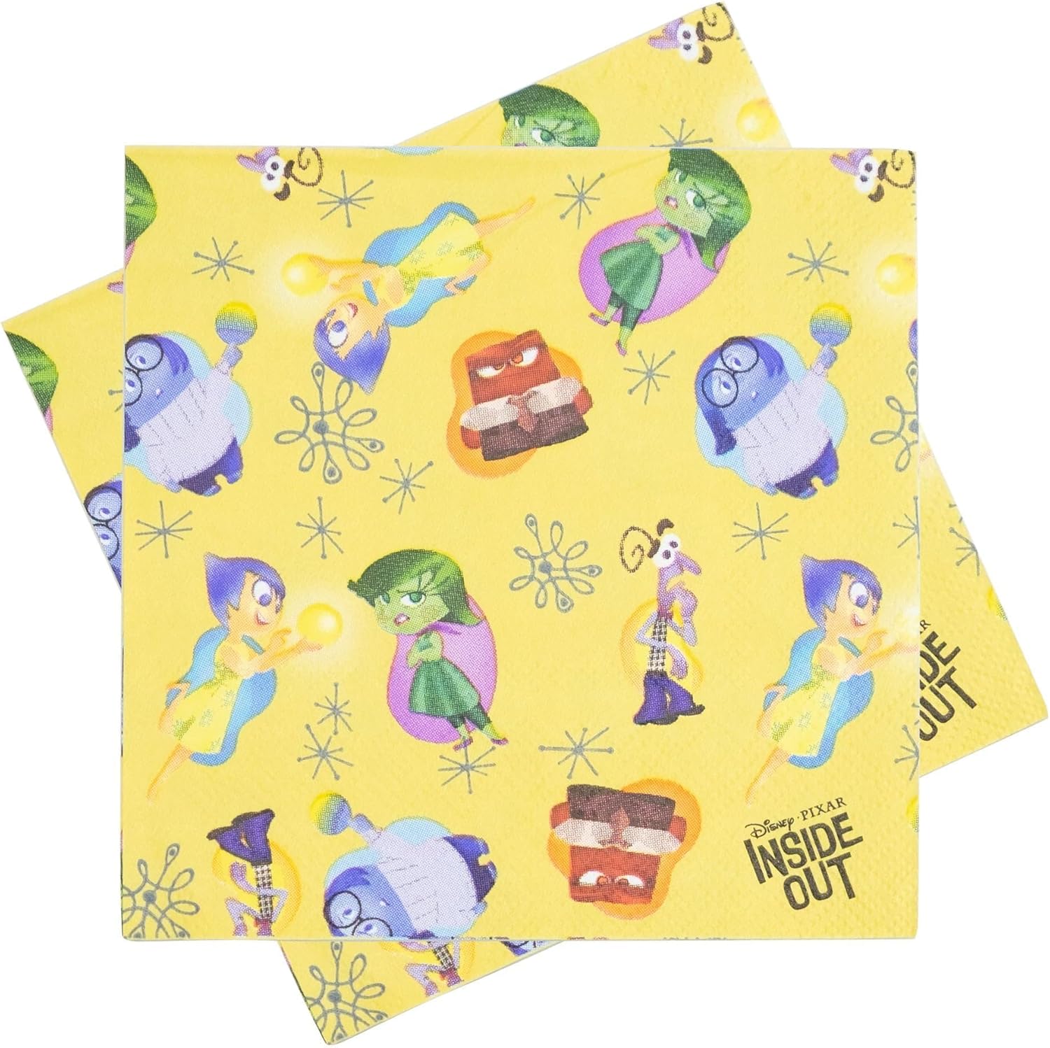 Inside Out Party Supplies - Basic Pack for 24 Guests | Plates, Napkins, Bottle Labels & Table Cover