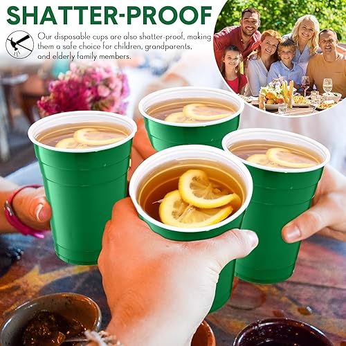 Miniatura 4 de Zopeal 200 vasos desechables de plástico de 18 onzas para beber, bebidas frías, resistentes, para fiestas, cumpleaños, graduación, Halloween,