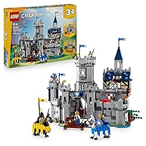 LEGO Creator 3 in 1 Castello del Cavaliere Medievale – Giocattolo Trasformabile in Scena di Torneo o in Villaggio – Include 6 Minifigure – Regalo Creativo per Bambini e Bambine da 9 Anni in su – 31168