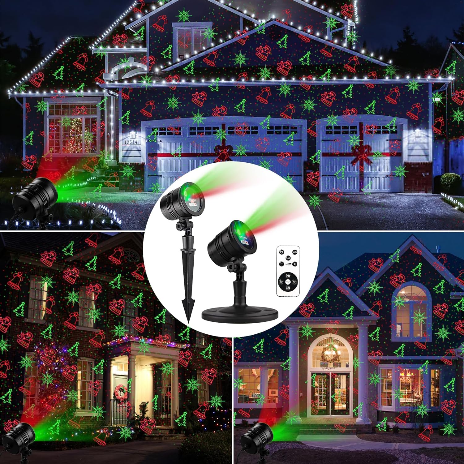 Waterproof Red and Green Christmas Laser Projector Lights