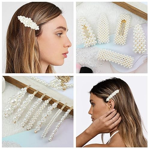 Miniatura 6 de 18 Pcs Pearl Hair Clips Large Hair Clips Barrette Hair for Women Girls Fashion Hair Accessories